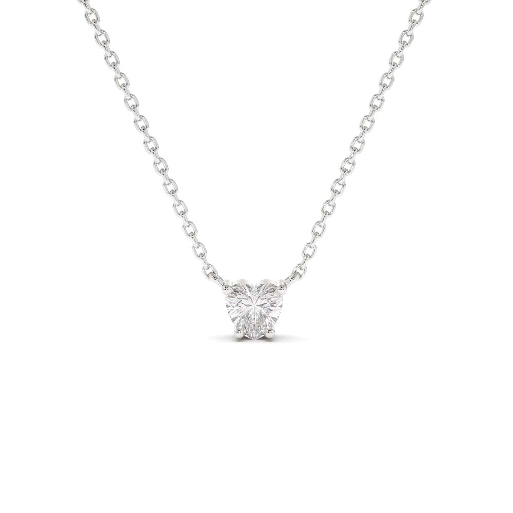 14K Heart-Shape Diamond Necklace - view 3