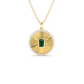 14K Emerald and Diamond Medallion Necklace by Orlina Fine