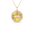 14K Evil Eye Diamond Medallion Necklace by Orlina Fine