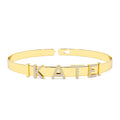14K 5MM Sliding Diamond Initials Bangle by Orlina Fine