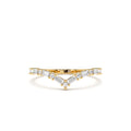 14K Baguette and Round Diamond Chevron Ring by Orlina Fine