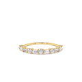14K Baguette and Round Diamond Alternating Ring by Orlina Fine