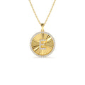 14K Diamond Initial Ballerina Disc Necklace by Orlina Fine