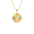 14K Sparkle Disc Diamond Initial Necklace by Orlina Fine