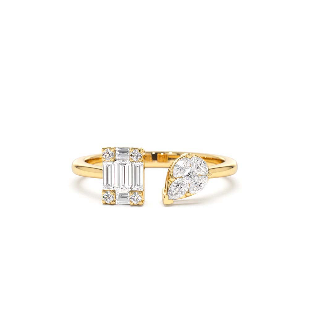 14K Gold Illusion Setting Diamond Toi et Moi Ring by Orlina Fine