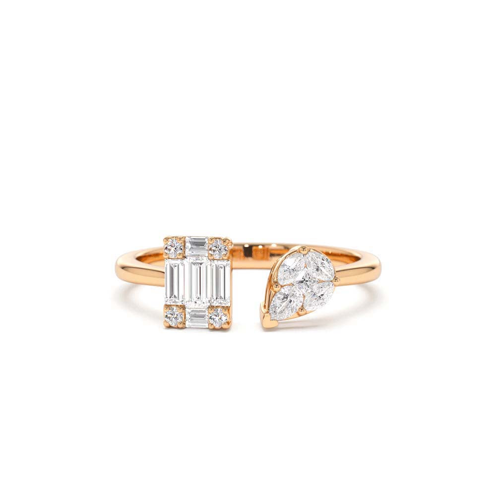 14K Gold Illusion Setting Diamond Toi et Moi Ring - view 2