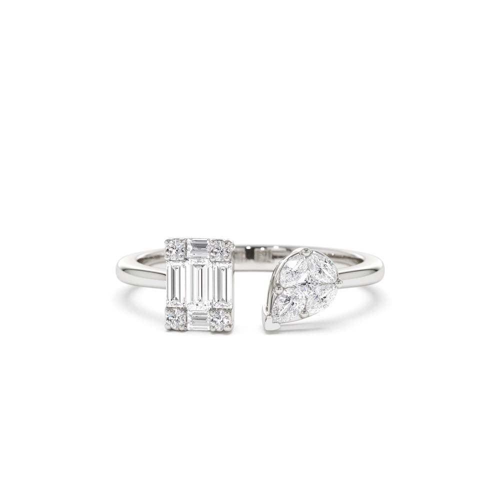 14K Gold Illusion Setting Diamond Toi et Moi Ring - view 3