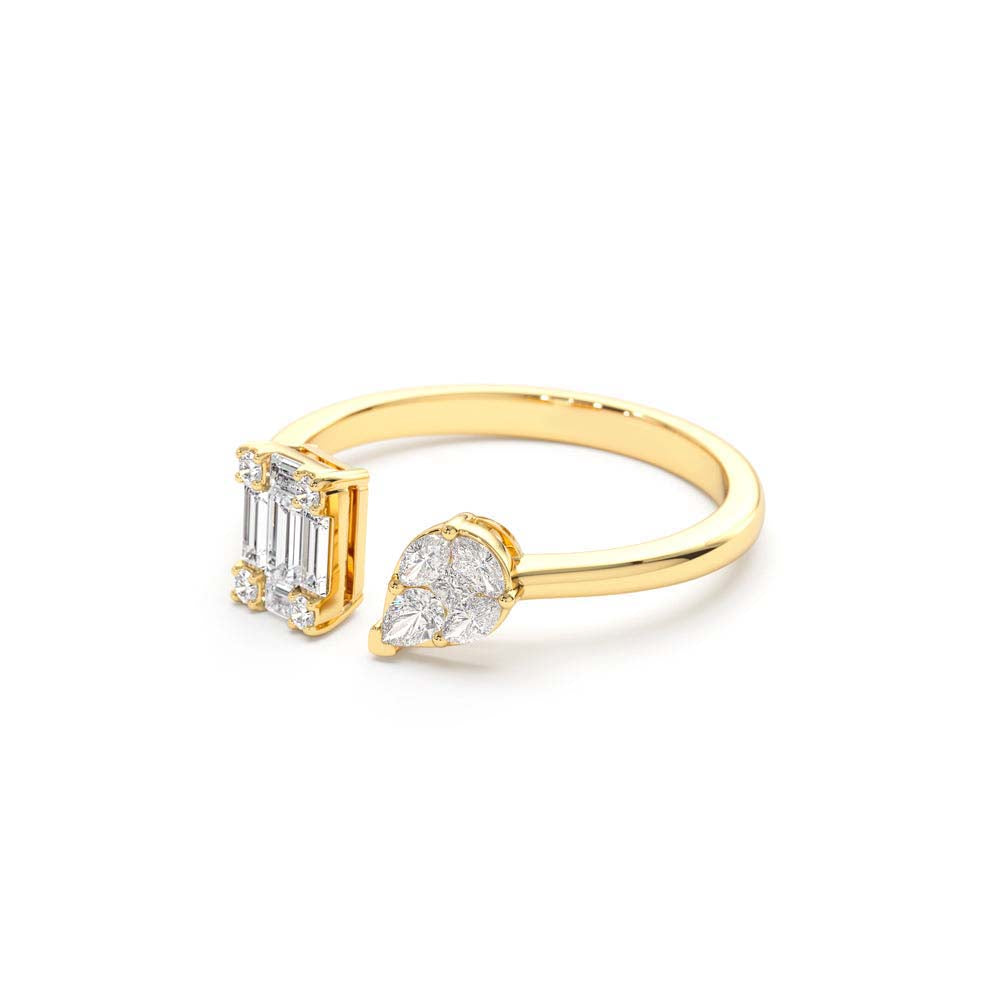14K Gold Illusion Setting Diamond Toi et Moi Ring - view 4