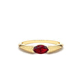 14K Horizontal Marquise Shape Natural Ruby Ring by Orlina Fine