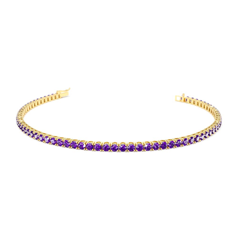 14K Prong Setting Amethyst Tennis Bracelet by Orlina Fine