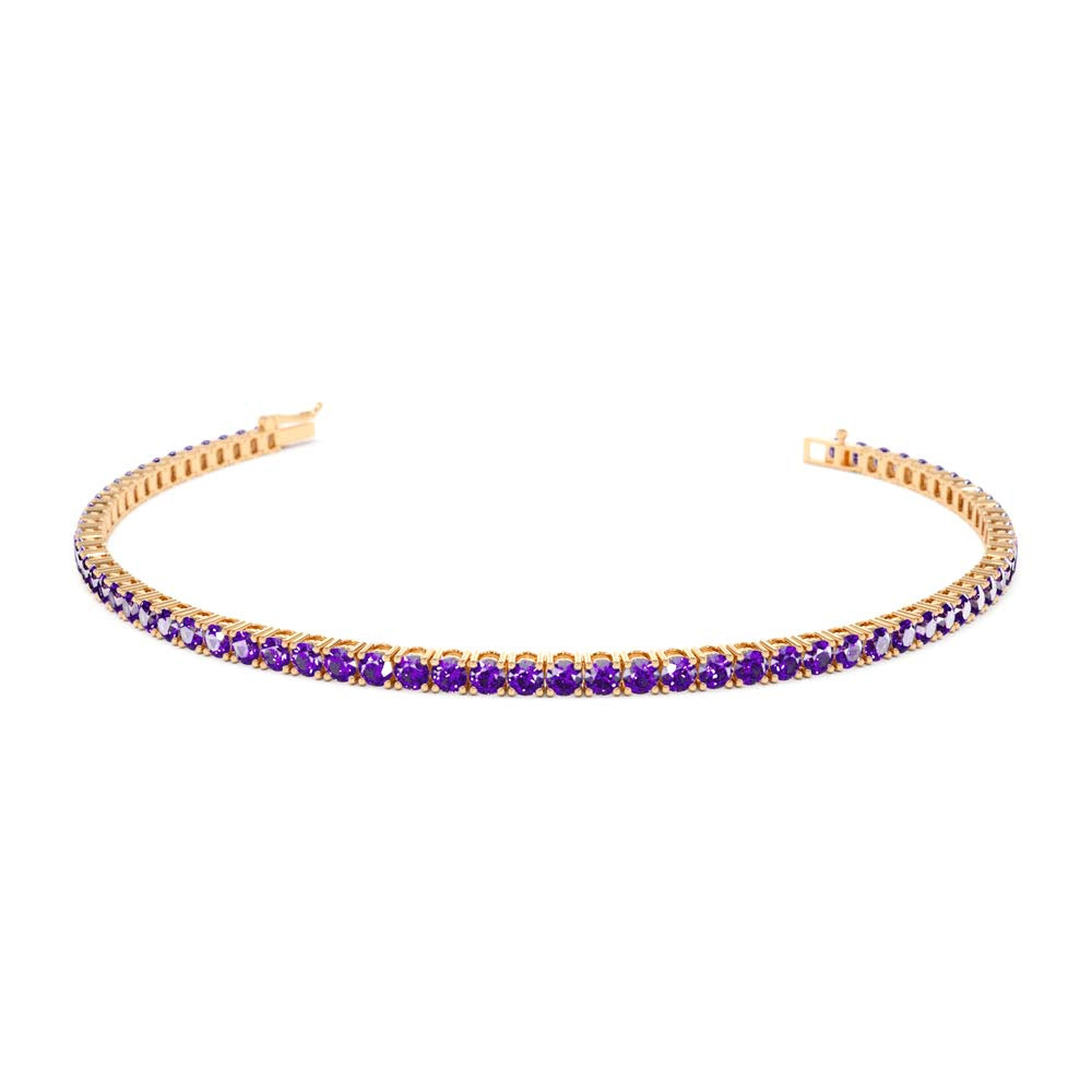 14K Prong Setting Amethyst Tennis Bracelet - view 2