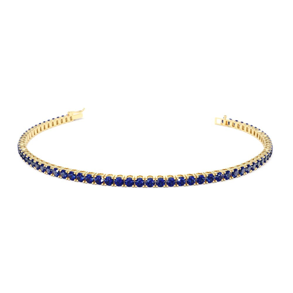 14K Prong Setting Sapphire Tennis Bracelet by Orlina Fine
