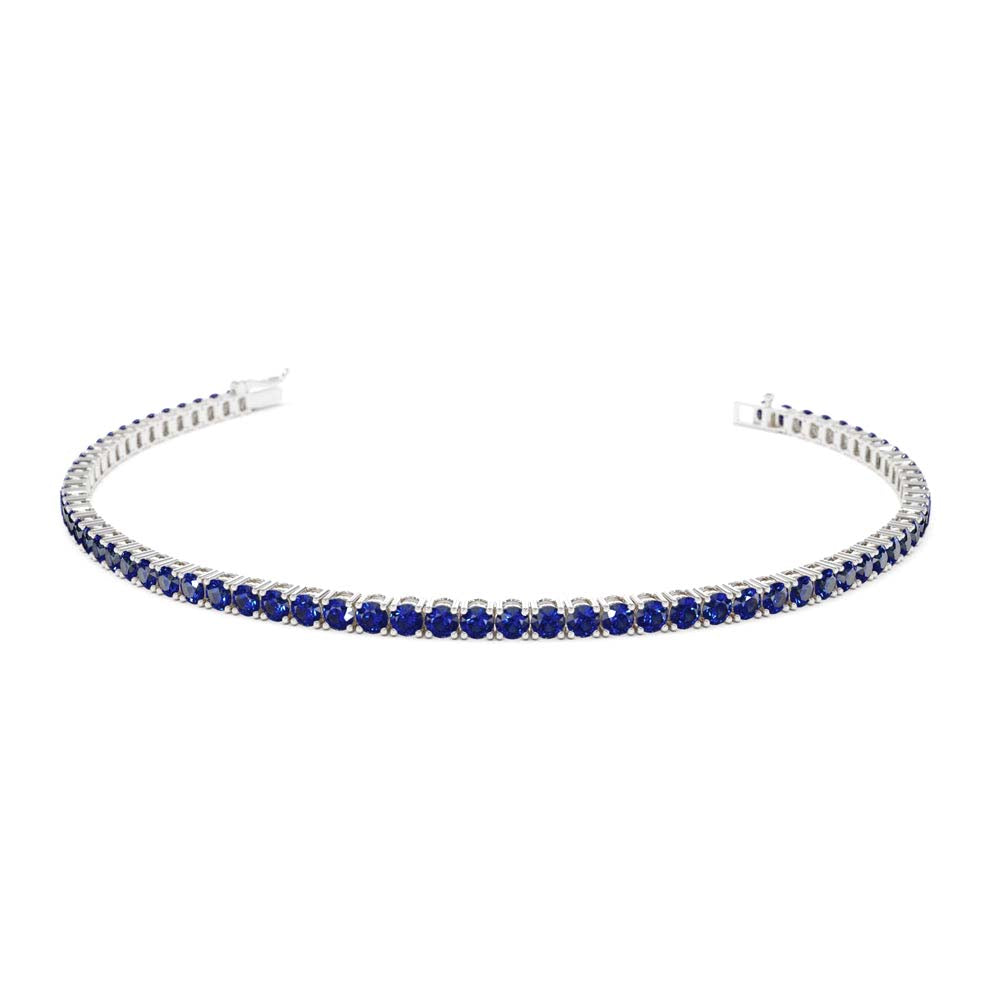 14K Prong Setting Sapphire Tennis Bracelet - view 4