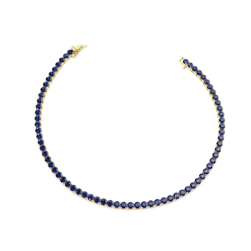 14K Prong Setting Sapphire Tennis Bracelet - view 2