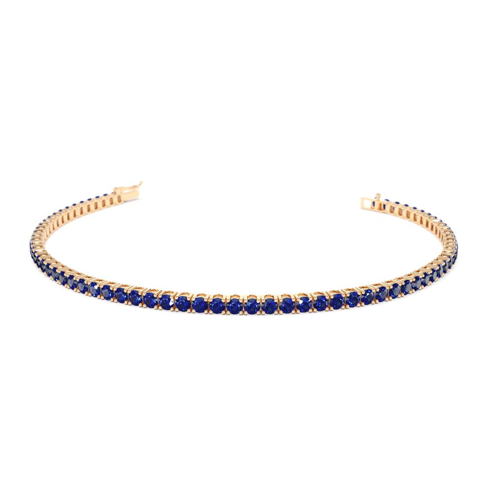 14K Prong Setting Sapphire Tennis Bracelet - view 3