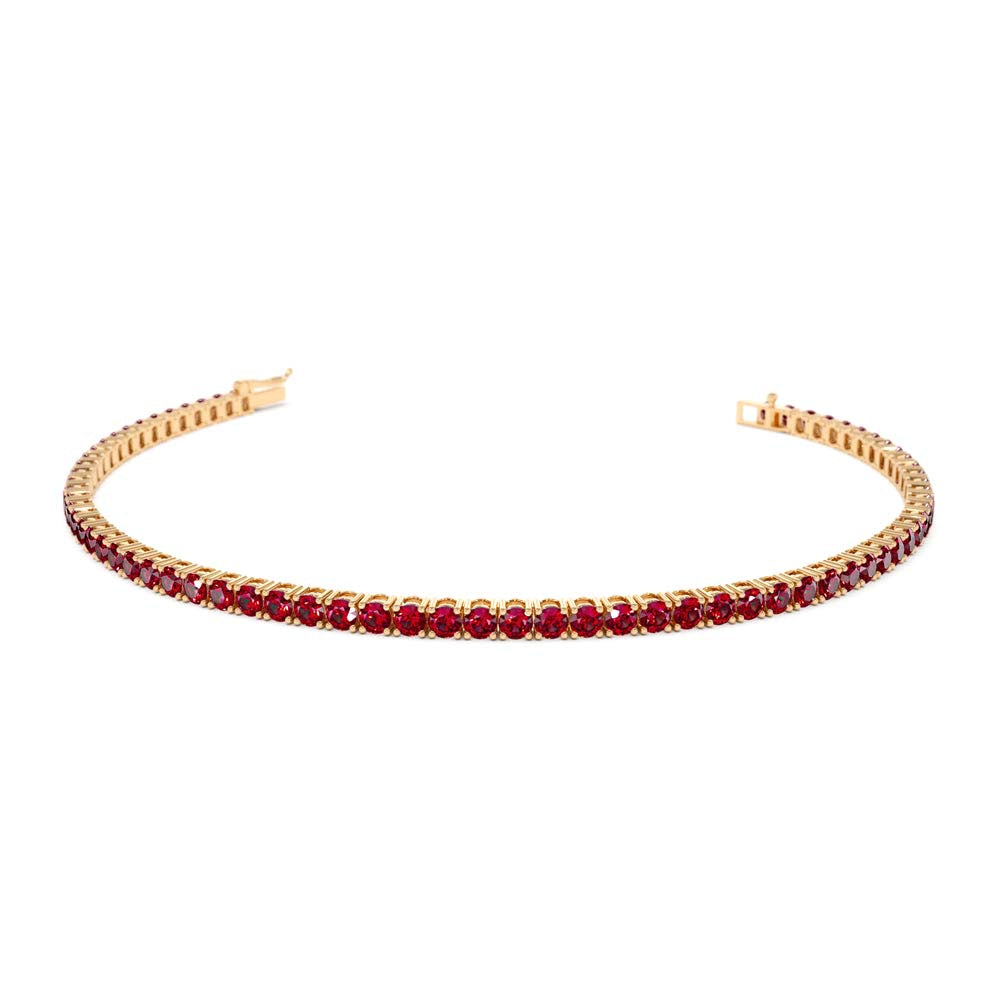 14K Prong Setting Ruby Tennis Bracelet - view 3