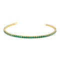 14K Prong Setting Emerald Tennis Bracelet by Orlina Fine