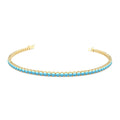 14K Prong Setting Turquoise Tennis Bracelet by Orlina Fine