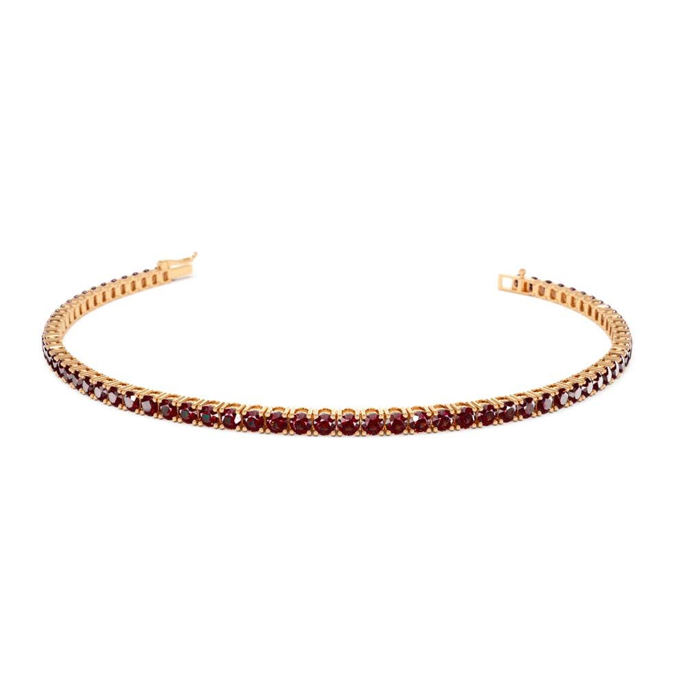 14K Prong Setting Red Garnet Tennis Bracelet - view 2