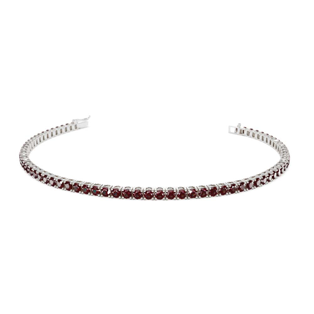 14K Prong Setting Red Garnet Tennis Bracelet - view 3