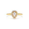 Illusion Set Pear Shape Engagement Ring in 14K by Orlina Fine