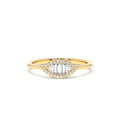 Marquise Baguette Diamond Ring in 14K by Orlina Fine