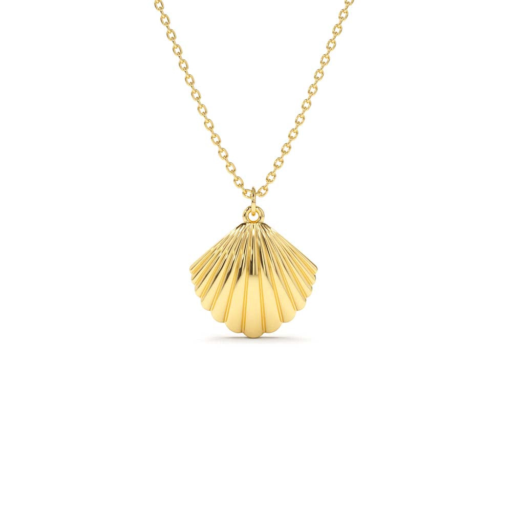 14K Shell Charm Necklace by Orlina Fine