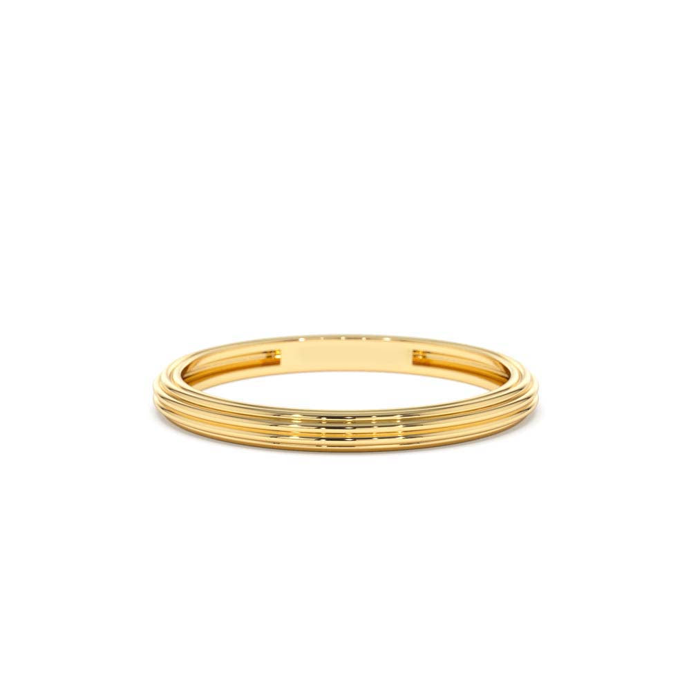 14K Unique Multi Lined 2MM Gold Ring by Orlina Fine