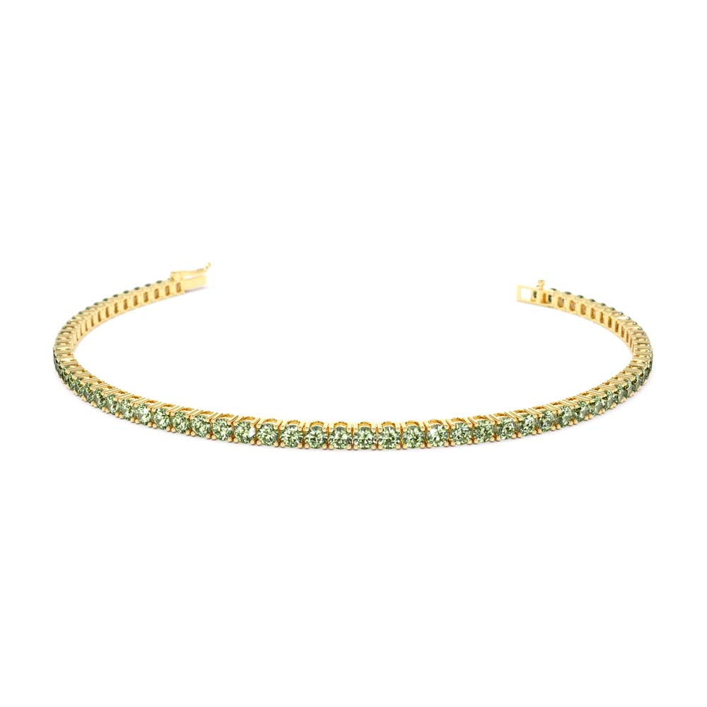 14K Prong Setting Peridot Tennis Bracelet by Orlina Fine