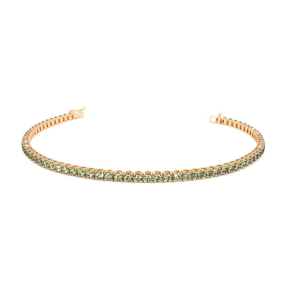 14K Prong Setting Peridot Tennis Bracelet - view 2