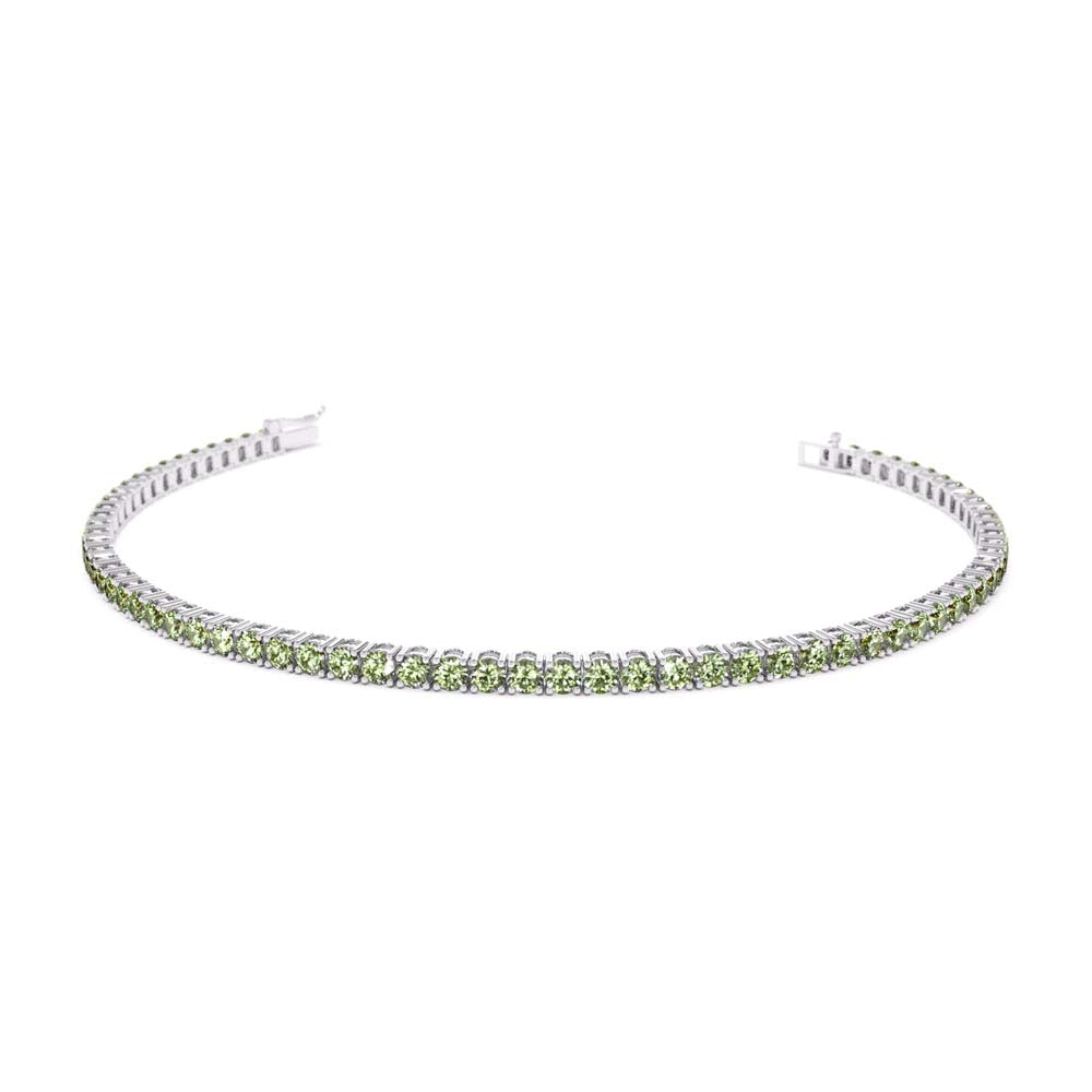 14K Prong Setting Peridot Tennis Bracelet - view 3