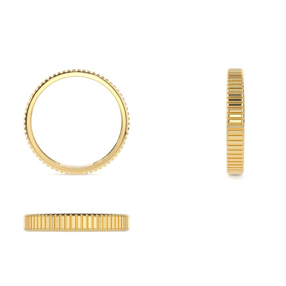 3MM Ribbed Ring in 14K Gold - view 5