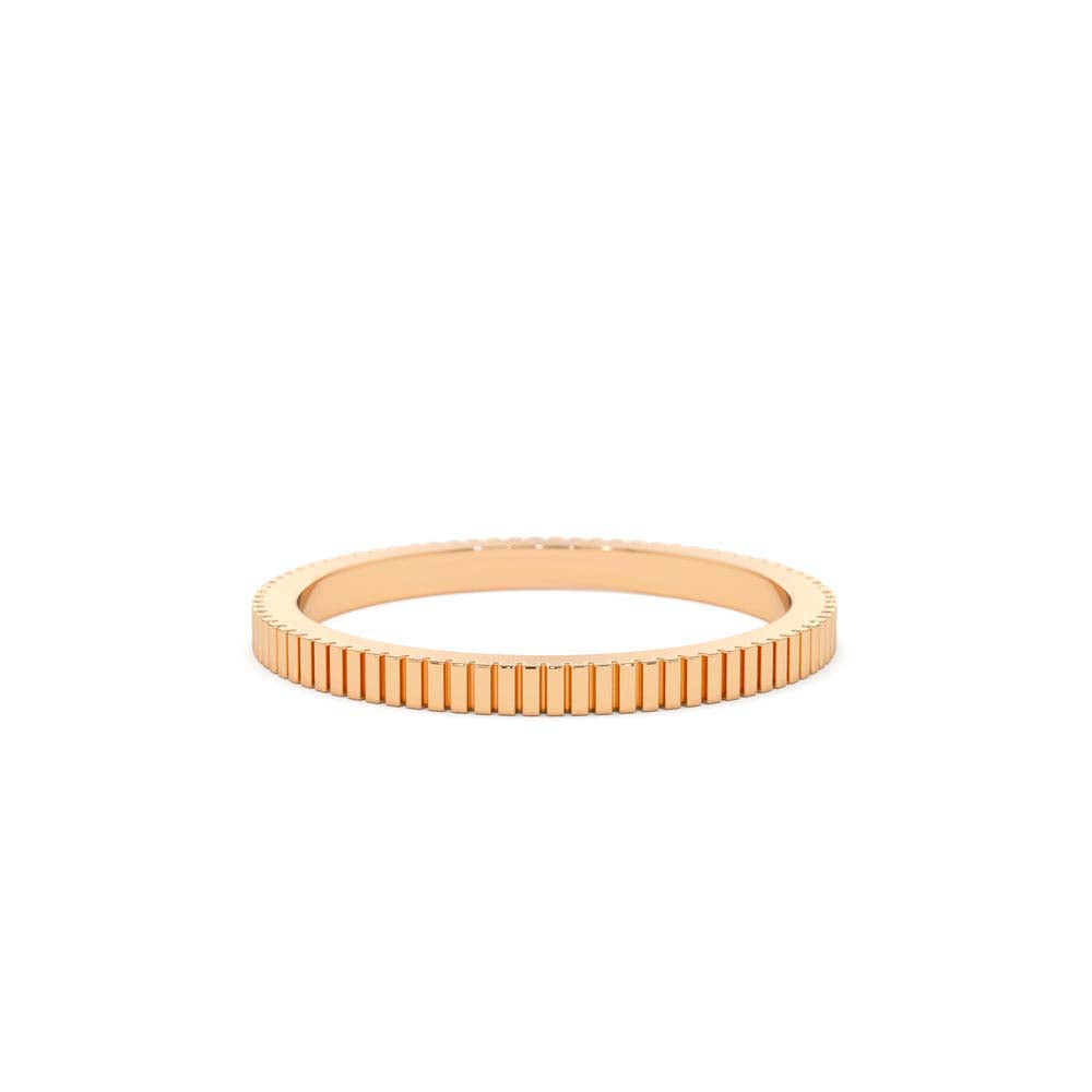 1.5MM Ribbed Ring in 14K Gold - view 2