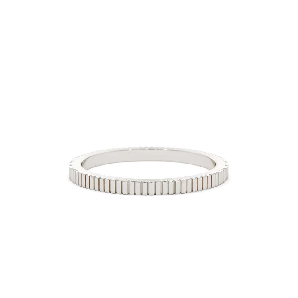 1.5MM Ribbed Ring in 14K Gold - view 3
