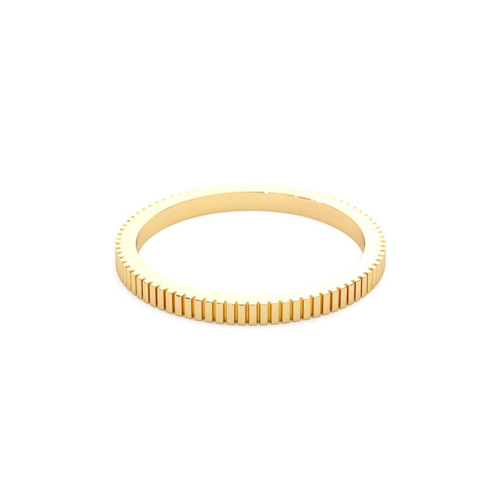 1.5MM Ribbed Ring in 14K Gold - view 4