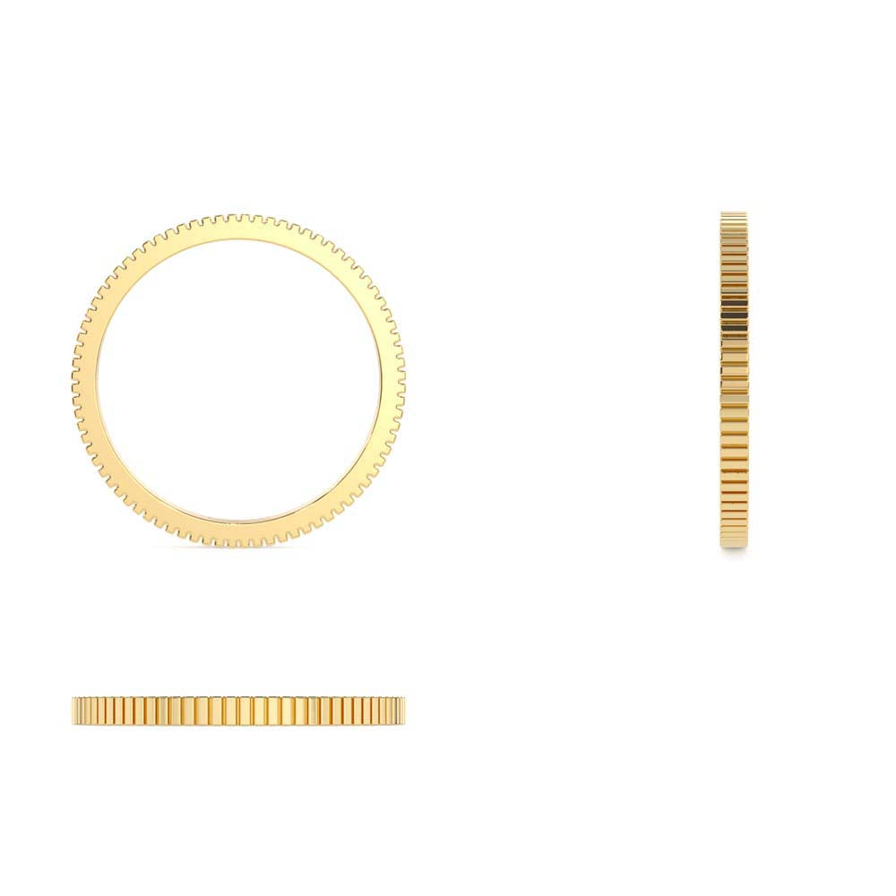 1.5MM Ribbed Ring in 14K Gold - view 5