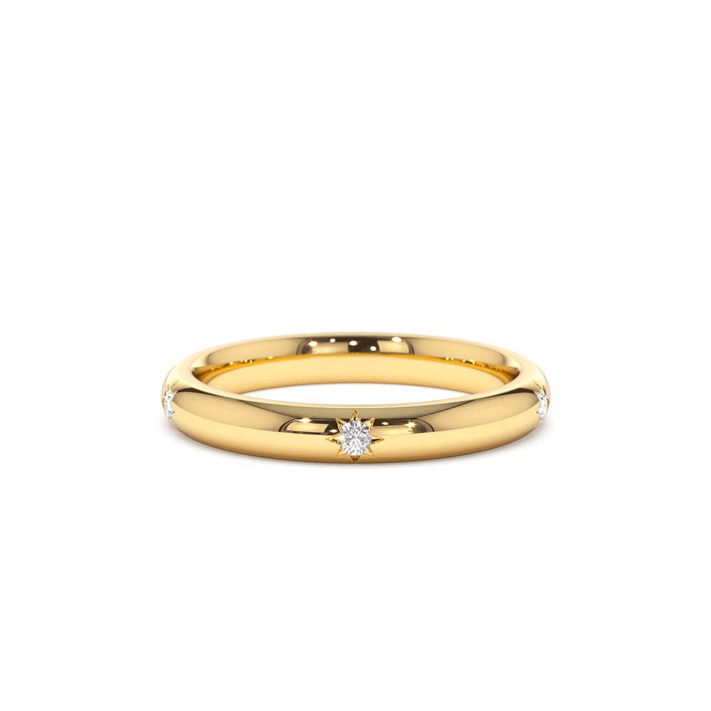 Star Setting Full Eternity Diamond Ring in 14K by Orlina Fine