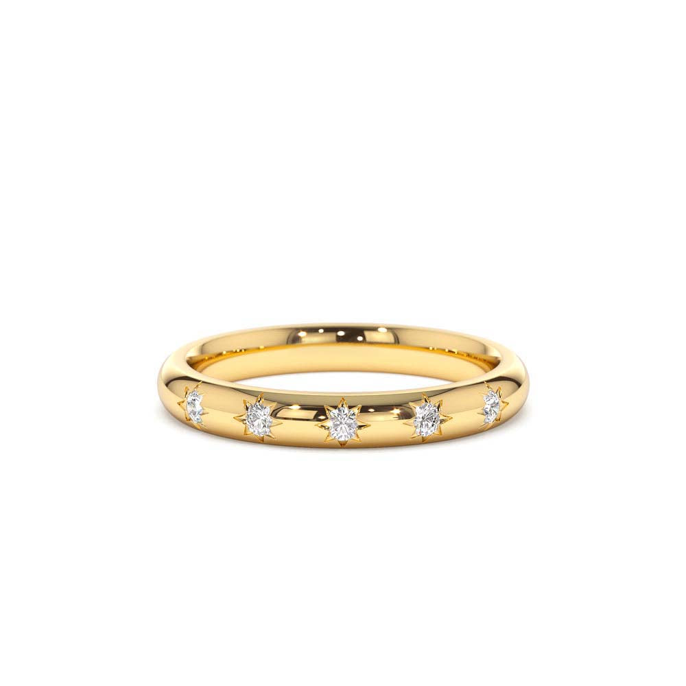 14K Star Setting 5 Stone Diamond Ring by Orlina Fine