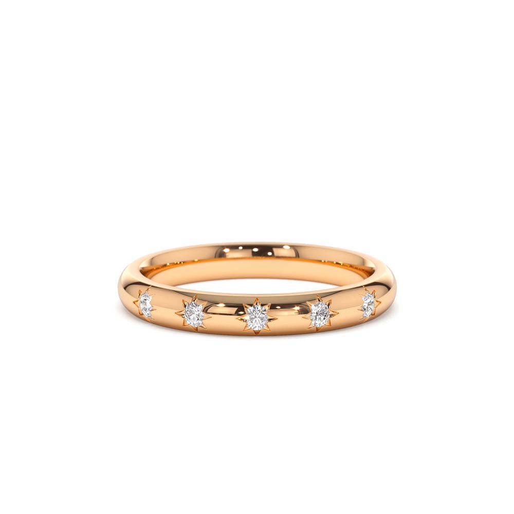 14K Star Setting 5 Stone Diamond Ring - view 2