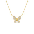 14K Pave Diamond Butterfly Pendant Necklace by Orlina Fine