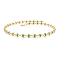 14K Bezel Set Emerald Tennis Bracelet by Orlina Fine
