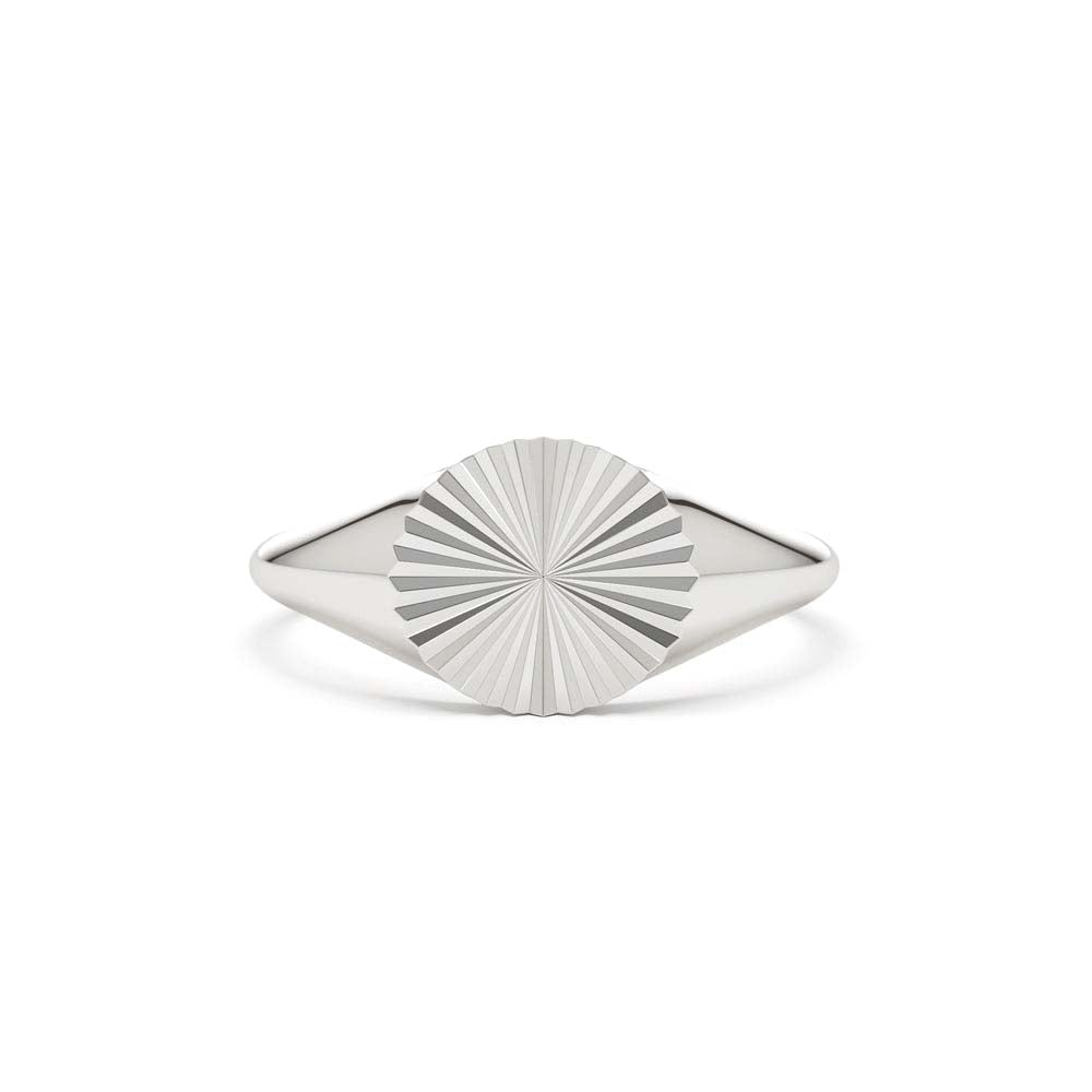 14K Gold Sun Signet Ring - view 3