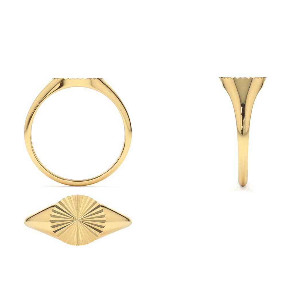 14K Gold Sun Signet Ring - view 5