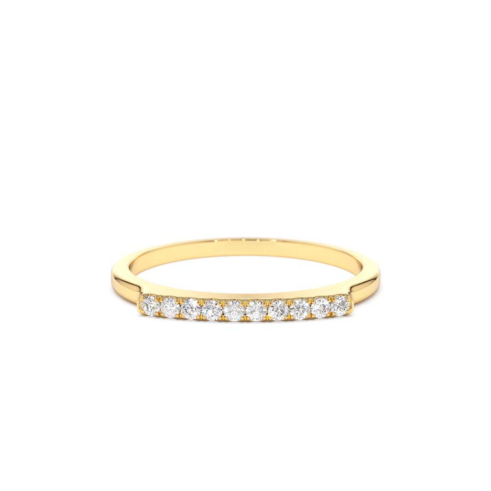 14K Pave Diamond Bar Ring by Orlina Fine