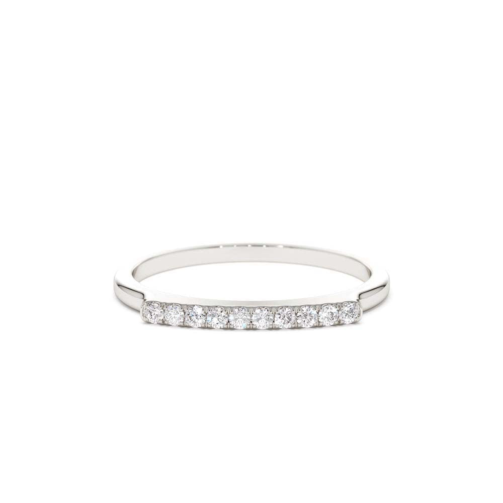 14K Pave Diamond Bar Ring - view 3