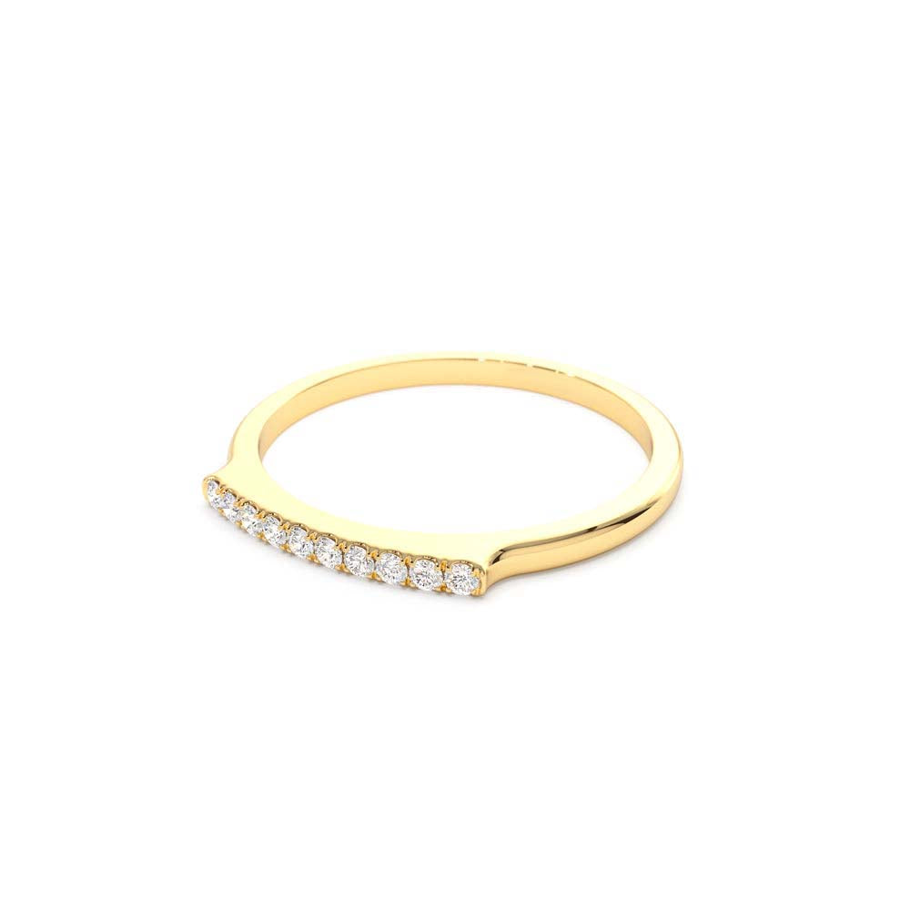 14K Pave Diamond Bar Ring - view 4