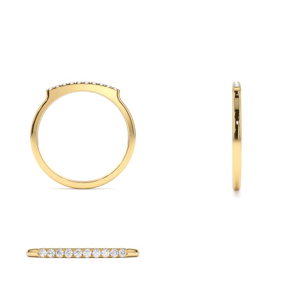 14K Pave Diamond Bar Ring - view 5