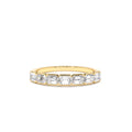 14K Half Bezel Emerald Cut Diamond Wedding Band 0.75 CTW by Orlina Fine