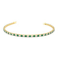 14K Prong Setting Diamond and Emerald Tennis Bracelet by Orlina Fine