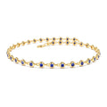 14K Bezel Set Sapphire Tennis Bracelet by Orlina Fine